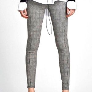 F21 Houndstooth/ tweed pants stretch leggings Sm